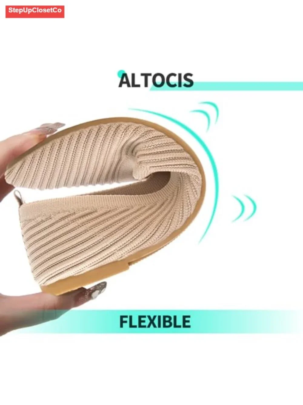 Women's Knit Ballet Flats Pointed-Toe Comfortable Slip On Dressy Casual Shoes